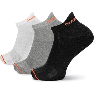 Merrell unisex-adult Men’s and Women’s Cushioned Cotton Low Cut Tab Socks – 3 & 6 Pairs – Breathable Mesh Comfort Zones(Black/White/Gray)