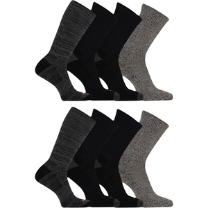 Merrell unisex-adult Men’s and Women’s Cushioned Midweight Crew Socks – 4, 8, 12 Pairs – Moisture Wicking(Black (8 Pairs))