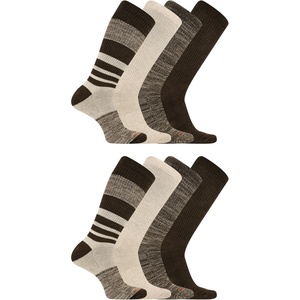 Merrell unisex-adult Men’s and Women’s Cushioned Midweight Crew Socks – 4, 8, 12 Pairs – Moisture Wicking(Brown (8 Pairs))