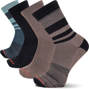 Merrell unisex-adult Men’s and Women’s Cushioned Midweight Crew Socks – 4, 8, 12 Pairs – Moisture Wicking(Olive (4 Pairs))