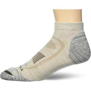 Merrell womens 1 Pack Zoned Low Cut Light Hiker Hiking Socks, Onyx(Light Tan)